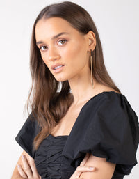 Gold Trio Snake Chain Drop Earrings - link has visual effect only