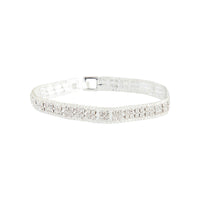 Box Chain and Diamante Clasp Bracelet - link has visual effect only