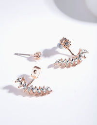 Rose Gold Navette Drop Jacket Earrings - link has visual effect only