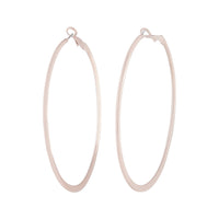 Rose Gold Flat Edged Hoop Earrings - link has visual effect only