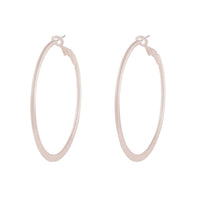 Rose Gold 5cm Flat Edge Hoop Earrings - link has visual effect only