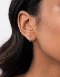 Sterling Silver 12mm Hoop Earrings - link has visual effect only