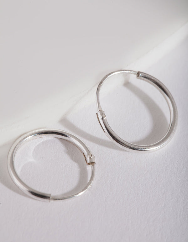 Sterling Silver 12mm Hoop Earrings