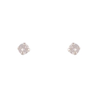 Sterling Silver Cubic Zirconia Round 4mm Stud Earrings - link has visual effect only