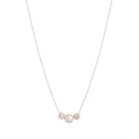 Sterling Silver Pearlised And Diamante Bead Necklace - link has visual effect only