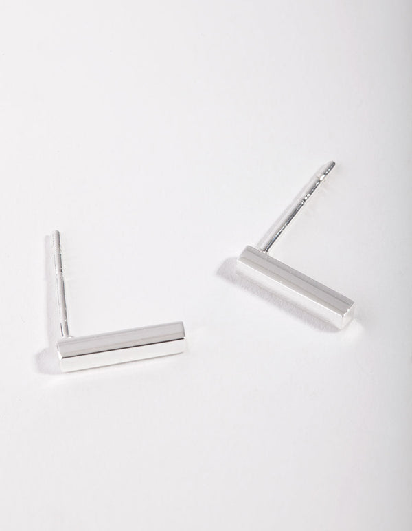 Sterling Silver Bar Stud Earrings
