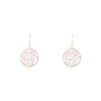 Sterling Silver Round Filigree Drop Earrings - link has visual effect only