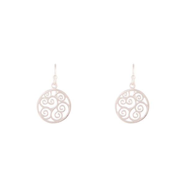 Sterling Silver Round Filigree Drop Earrings