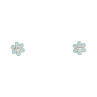 Sterling Silver Diamante Flower Stud - link has visual effect only