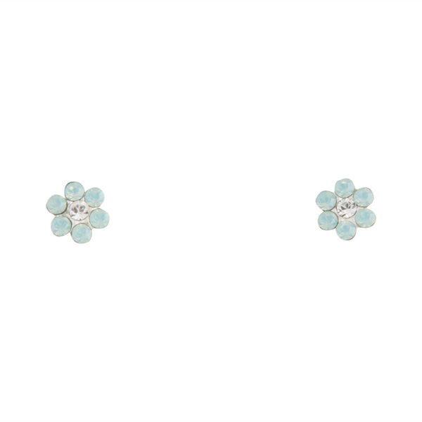 Sterling Silver Diamante Flower Stud