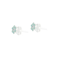 Sterling Silver Diamante Flower Stud - link has visual effect only