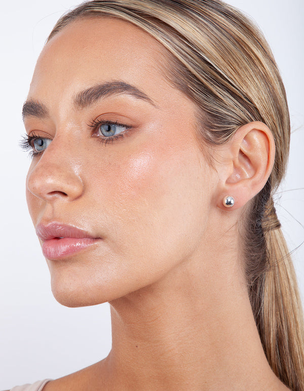 Sterling Silver Polished 8mm Ball Stud Earrings