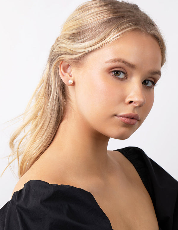 Sterling Silver Freshwater Pearl Stud Earrings