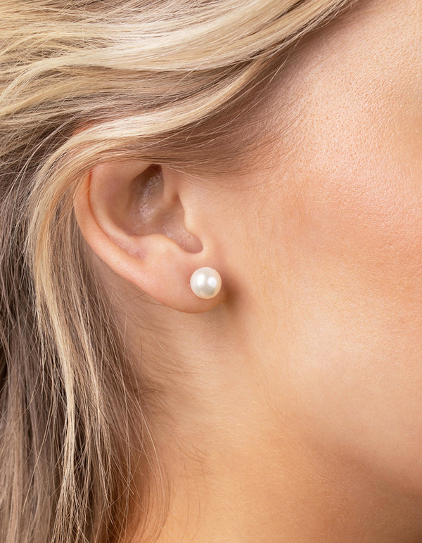 Sterling Silver Freshwater Pearl Stud Earrings