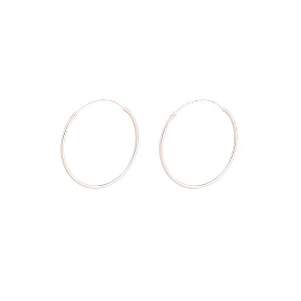 Sterling Silver Fine 3cm Hoop Earrings