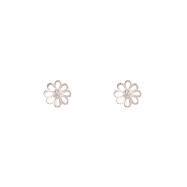 Sterling Silver Open Daisy Stud Earrings