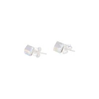 Sterling Silver Irridescent Cube Stud - link has visual effect only