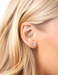 Sterling Silver Irridescent Cube Stud - link has visual effect only