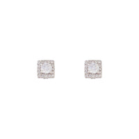 Sterling Silver Cubic Zirconia Square Stud - link has visual effect only