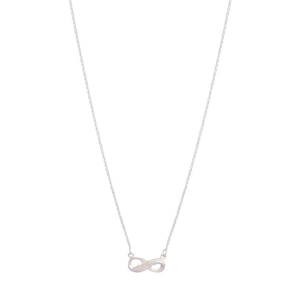 Sterling Silver Diamante Infinity Pendant Necklace