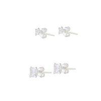 Sterling Silver Square Cz Studs - link has visual effect only