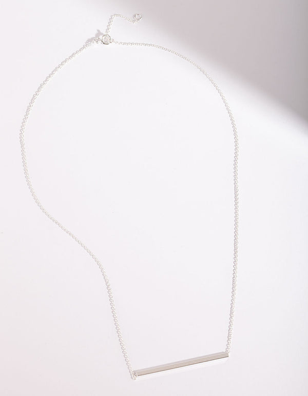 Sterling Silver Clean Bar Necklace