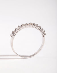 Sterling Silver Diamante Half Pave Ring - link has visual effect only
