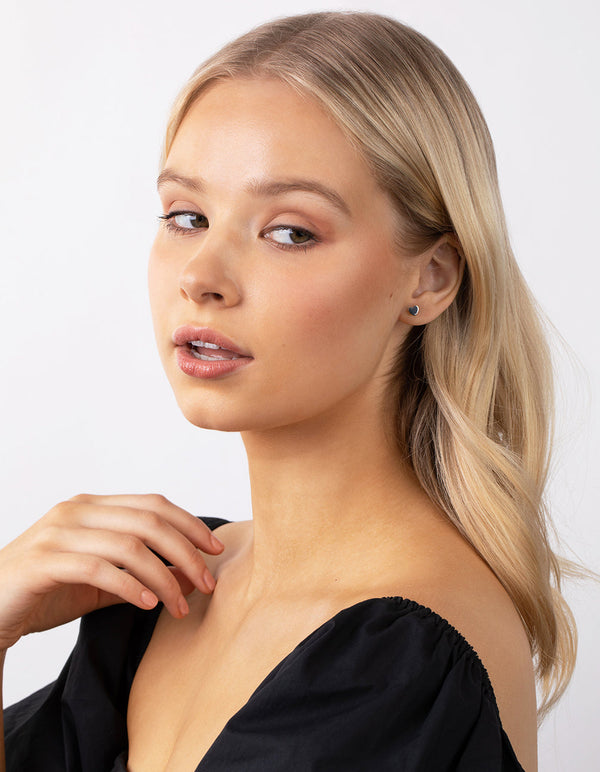 Sterling Silver Mini Heart Stud Earrings