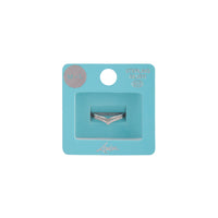 Sterling Silver Diamante Double Chevron Ring - link has visual effect only