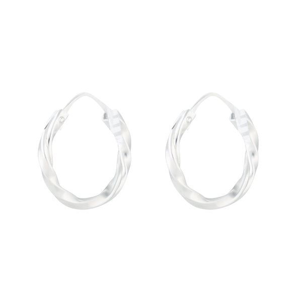 Sterling Silver Twist Hoop Earrings