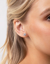 Sterling Silver 1 Carat Cubic Zirconia Stud - link has visual effect only