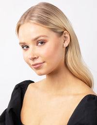 Sterling Silver Diamante Cross Stud - link has visual effect only