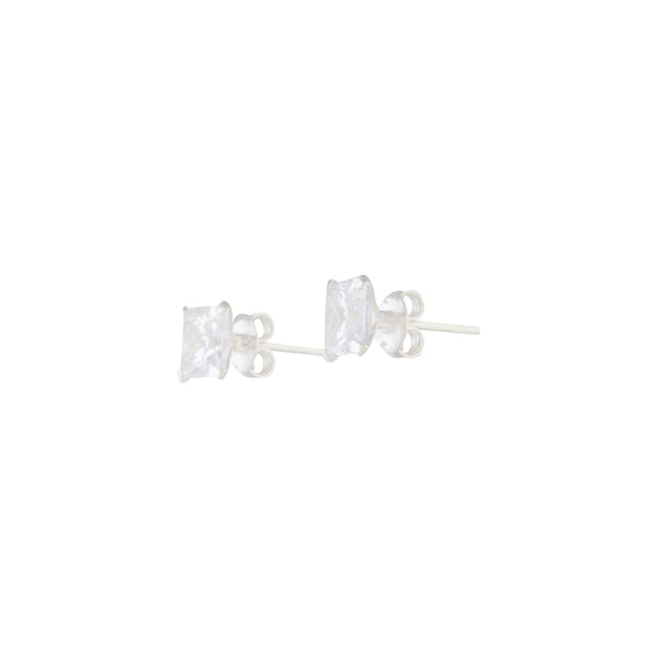 Sterling Silver Square Cz Stud