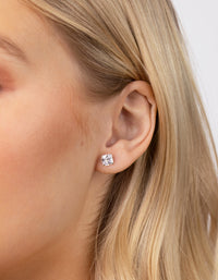 Sterling Silver Square Cz Stud - link has visual effect only