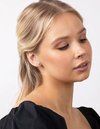 Sterling Silver Synthetic Opal Bead Earrings - link has visual effect only