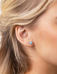 Sterling Silver Synthetic Opal Bead Earrings - link has visual effect only