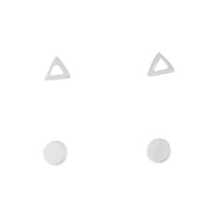 Sterling Silver Triangle And Circle Studs - link has visual effect only