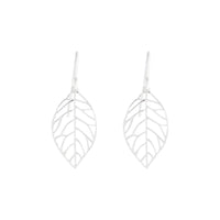 Sterling Silver Leaf Drop Earrings - link has visual effect only