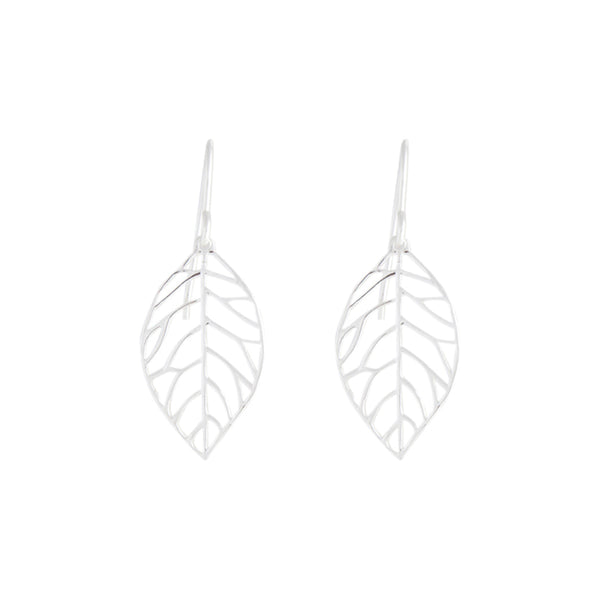 Sterling Silver Leaf Drop Earrings