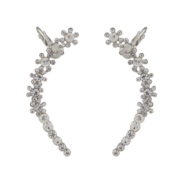 Diamante Double Flower Ear Cuff Pack