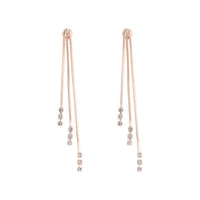 Rose Gold Triangle Diamante Snake Chain Earrings - link has visual effect only