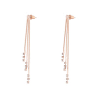 Rose Gold Triangle Diamante Snake Chain Earrings - link has visual effect only