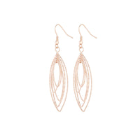 Rose Gold Textured Marquise Drop Earrings - link has visual effect only