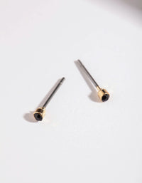 Black Tiny Diamante Stud Earrings - link has visual effect only
