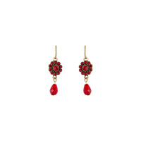 Red Crystal Flower Facet Earrings - link has visual effect only