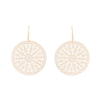 Gold Circular Filigree Stamp Drop Earrings - link has visual effect only