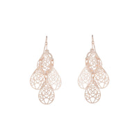 Rose Gold Filigree Teardrop Cluster Earrings - link has visual effect only