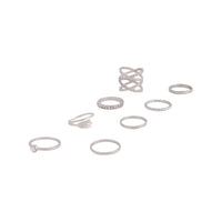 Rhodium Double Crossover Ring 8 Pack - link has visual effect only