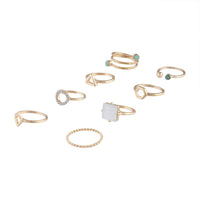 Gold Geometric Swirl Diamante Ring 8 Pack - link has visual effect only