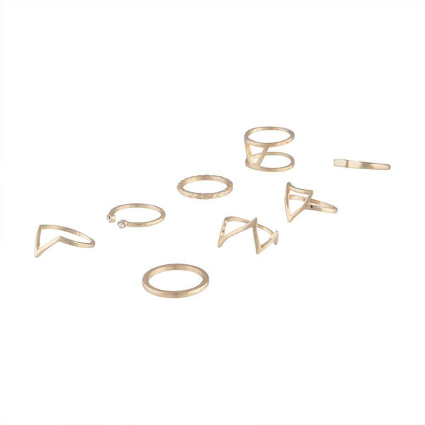 Gold Triangle Shard Ring 8 Pack